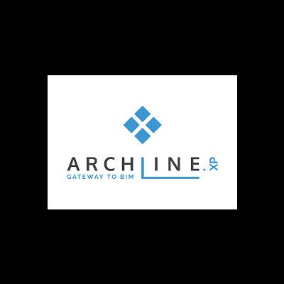 Logótipo ARCHLINE.XP azul e preto