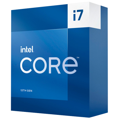 Embalagem de processador Intel CORE i7 13ª geração, azul com texto branco