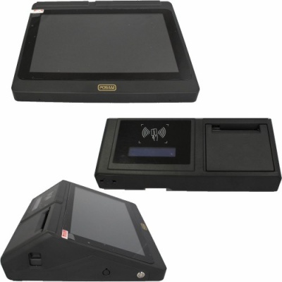 Terminal POS de pagamento sem contato POSMA preto com ecrã tátil e impressora integrada