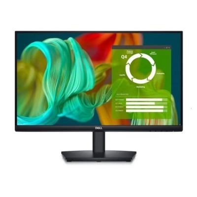 Monitor Dell com ecrã widescreen mostrando gráficos verdes e laranja