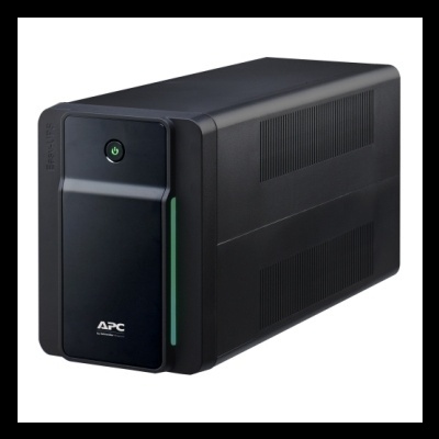 Nobreak preto APC Back-UPS com botão de energia verde