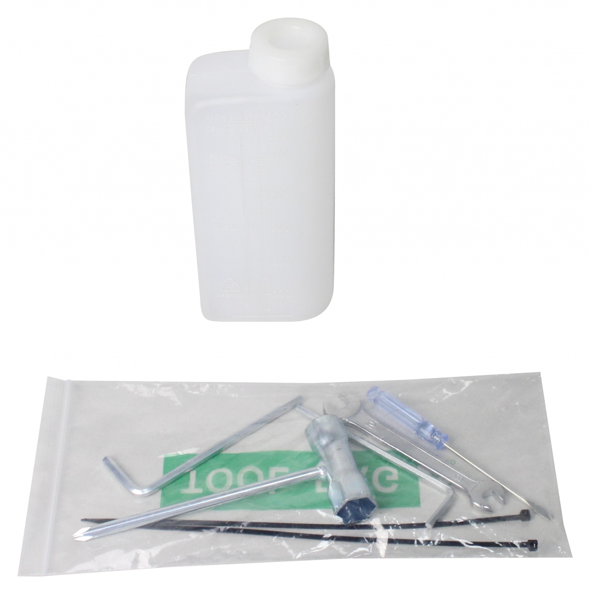 Roçadora Multifunções, com Acessórios, 3 em 1 Frasco branco e kit de ferramentas em saco plástico