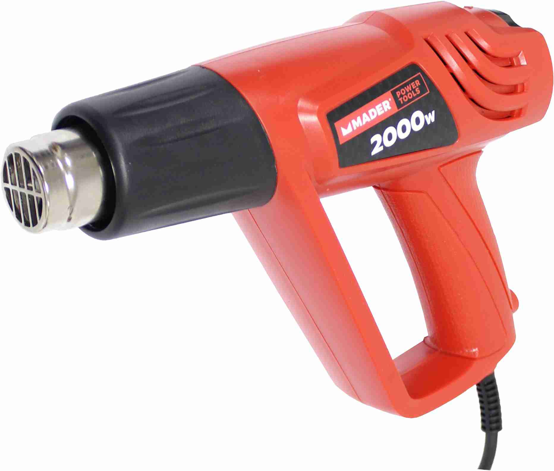 Pistola de Ar Quente com Acessórios, 2000W Pistola de ar quente vermelha e preta com etiqueta 2000w