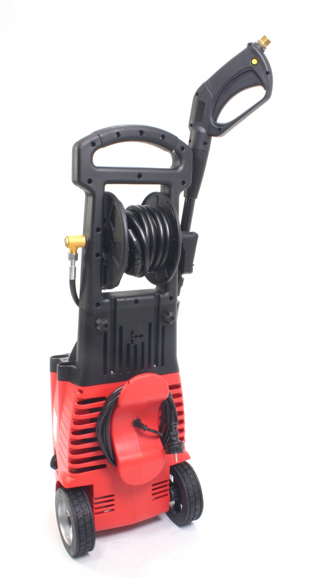 Máquina de Lavar Alta Pressão, 195 Bar, 2500W Máquina de lavagem a alta pressão portátil vermelha e preta com mangueira e pistola