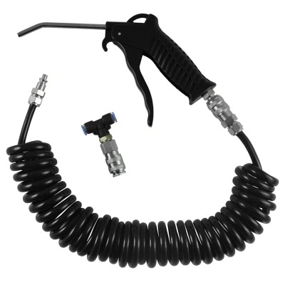 Pistola de ar com mangueira em espiral e conectores