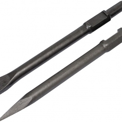 Acessórios metálicos cinza escuro para ferramentas com ponta chata e pontiaguda