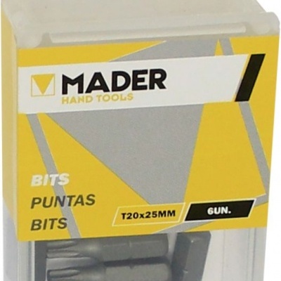 Conjunto de 6 bits para ferramentas MADER em estojo plástico transparente