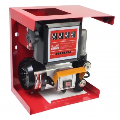 Medidor de fluxo K-28 vermelho e preto com visor de litros