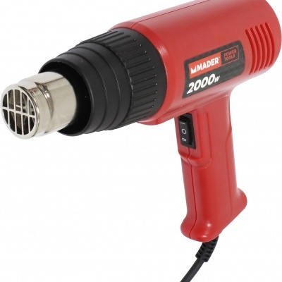 Máquina de calor tipo pistola vermelha e preta MADER 2000w
