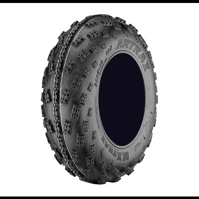 Pneu preto com padronagem de cravos quadrados e texto 