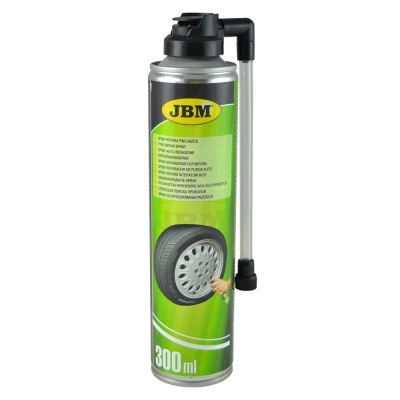 Spray JBM 300 ml com rótulo verde e imagem de pneu