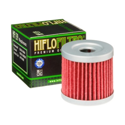 Filtro óleo Hiflofiltro HF139 vermelho com caixa preta e verde