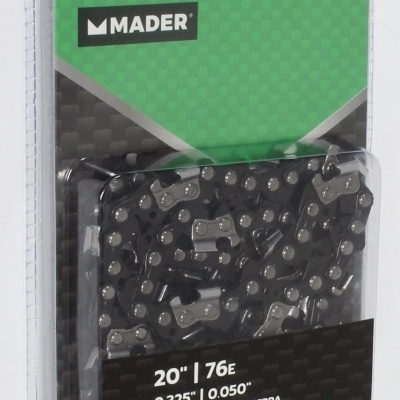 Corrente metálica para motosserra embalada em blister da marca MADER