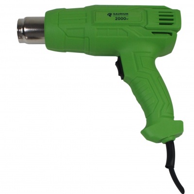 Pistola de ar quente verde SAURIUM 2000W com cabo e ponta metálica