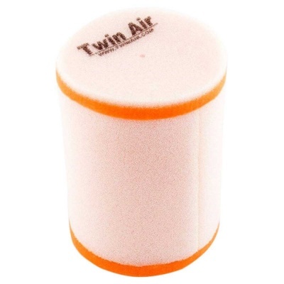 Filtro de ar cilíndrico branco com bordas laranja