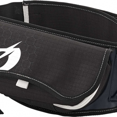 Cinto desportivo preto com bolso e fecho