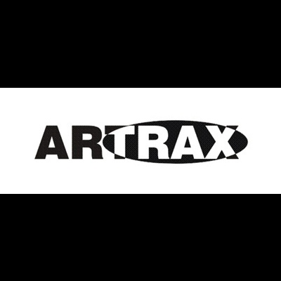 Logótipo ARTRAX preto com oval preta envolvente