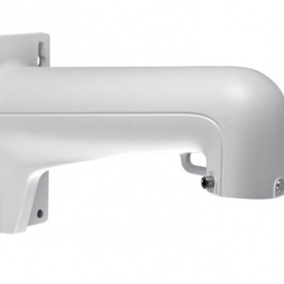 Suporte de parede branco para câmara de vigilância, metal liso com quatro furos para fixação