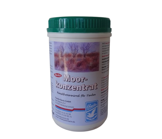 Backs Moor-konzentrat 1000ml Frasco de concentrado para turfa com rótulo ilustrativo e tampa verde