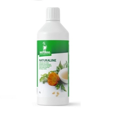 Frasco branco com rótulo verde e branco mostrando flores e plantas