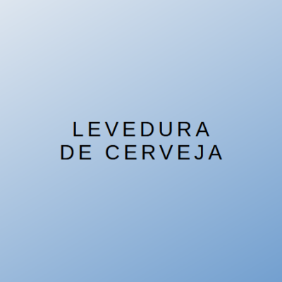 Texto 'LEVEDURA DE CERVEJA' sobre fundo azul degradê
