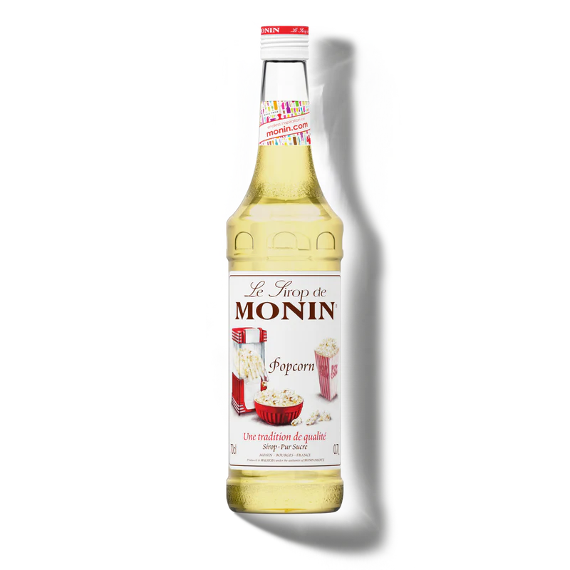 Frasco de xarope sabor pipoca da Monin