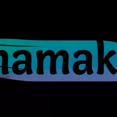 Texto namaki em azul e turquesa