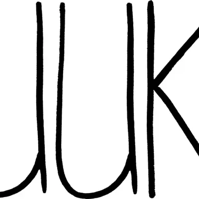Palavra NUUK em preto sobre fundo branco