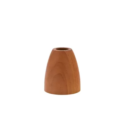 Vaso cónico pequeno de madeira castanha
