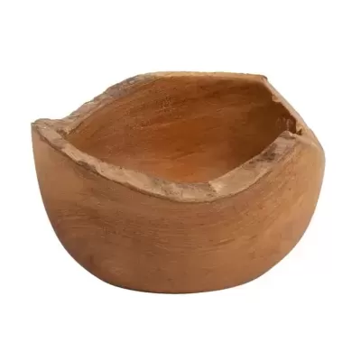 Tigela de madeira rústica castanha