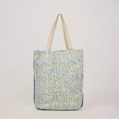 ToteBag&#x20;Azul&#x20;Floral&#x20;&#x7C;&#x20;Algod&#x00E3;o&#x20;Org&#x00E2;nico
