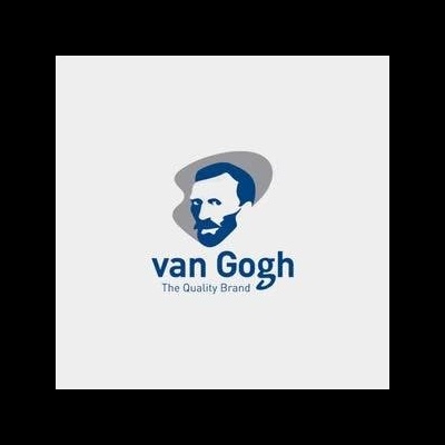 Logótipo com retrato masculino estilizado e texto van Gogh The Quality Brand