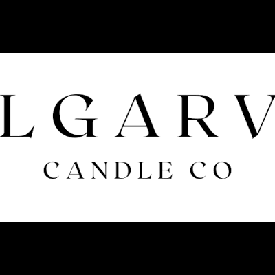 Logotipo com texto negro ALGARVE CANDLE CO sobre fundo branco