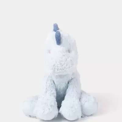 Pelúcia de unicórnio azul claro sentada