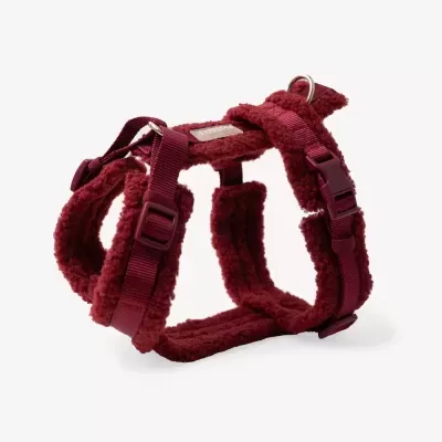 Arnês macio vermelho para cão com etiqueta FURLUV