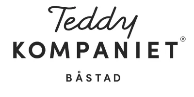 Logotipo com o texto Teddy KOMPANIET BÅSTAD em preto em fundo branco