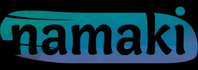 Texto namaki em azul e turquesa