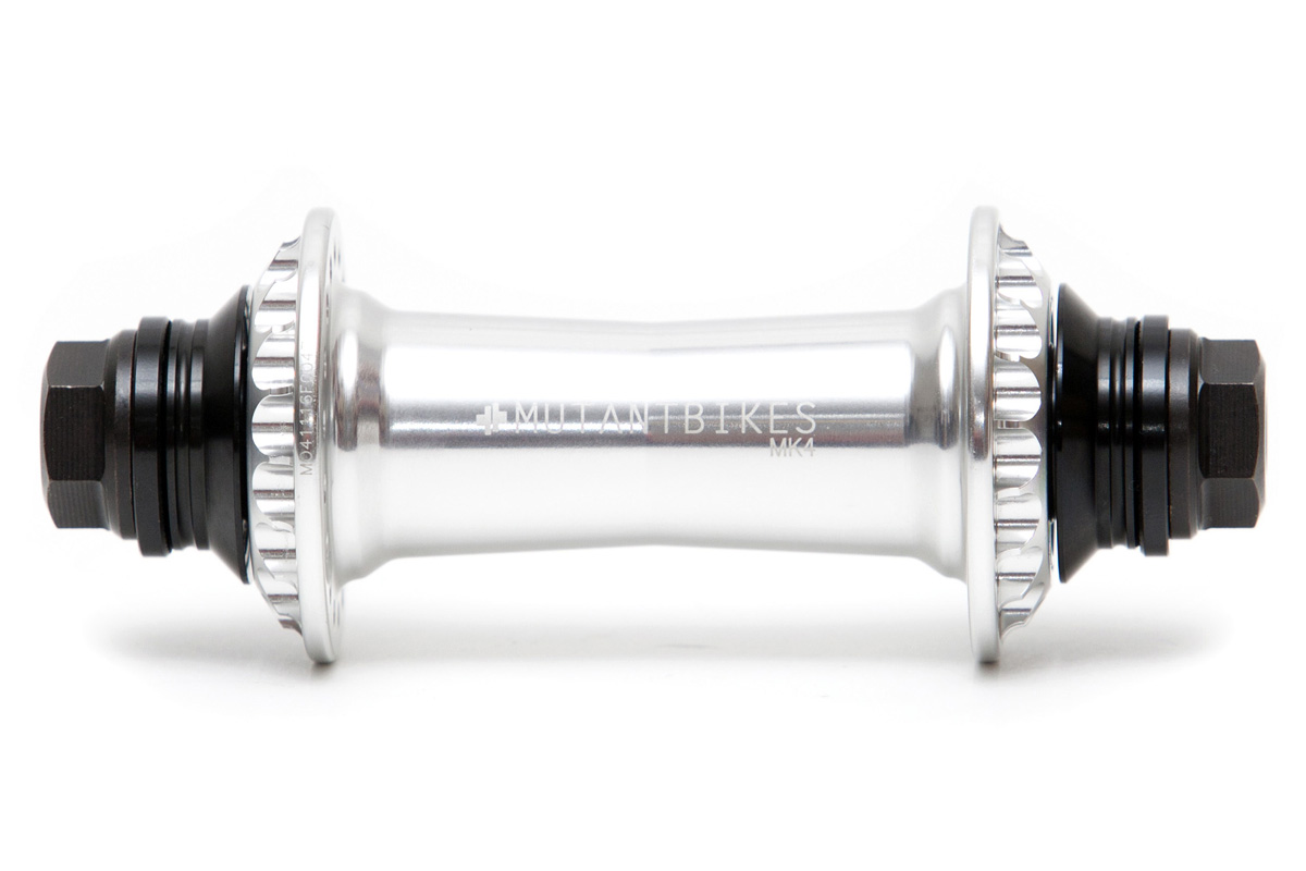 OWL HUB MK4 FRONT Cubo de bicicleta dianteiro prateado com parafusos pretos