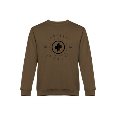 Sweatshirt castanha com estampa preta e gola redonda