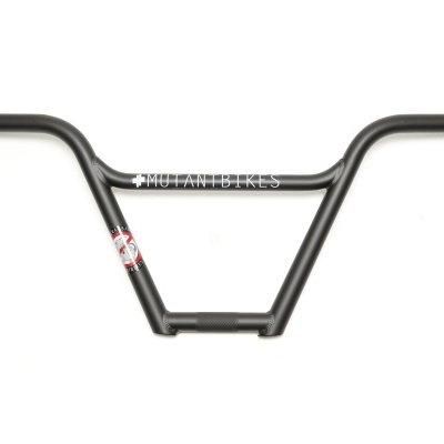 Guiador de bicicleta preto com texto 