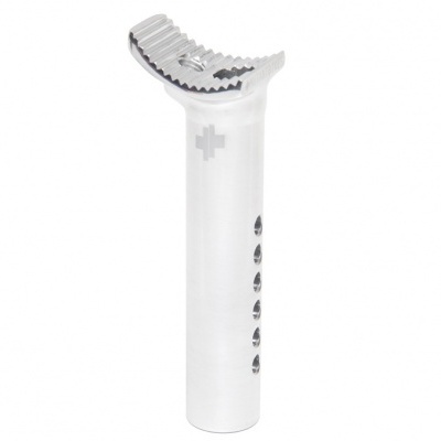 Poste de selim de bicicleta branco com ajuste de ângulo