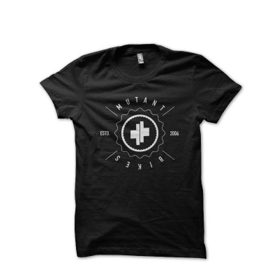 T-shirt preta com estampado branco MUTANT BIKES ESTD. 2003