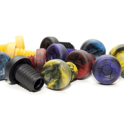 Tampões coloridos marmoreados para guiador de bicicleta