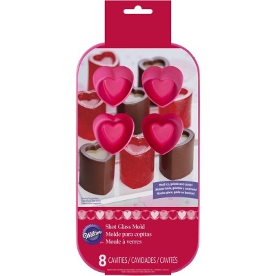 Forma silicone para shot vidro 8 cavidades cor rosa