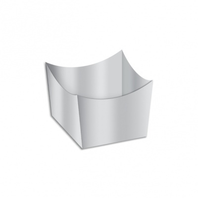 Caixa de papel branca quadrada sem tampa