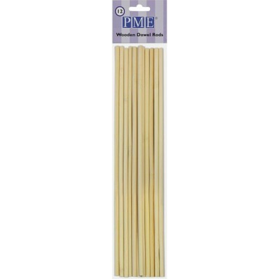 Pacote com 12 varas redondas de madeira clara para madeira PME