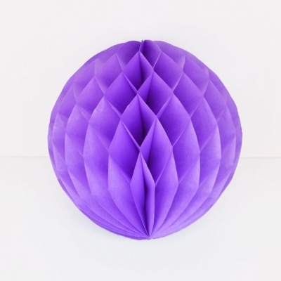 Bola decorativa de papel roxo com padrão tridimensional