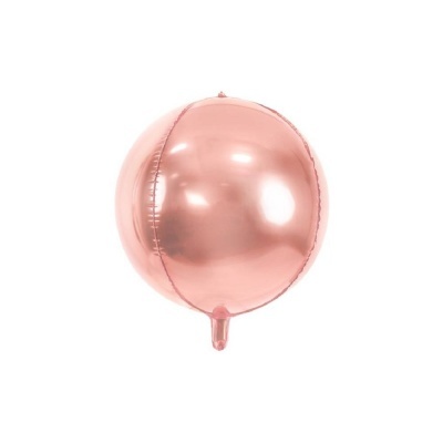 Balão metálico rosa ouro esférico com bico para enchimento