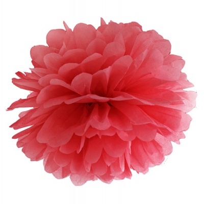 Pom pom decorativo rosa em papel de seda