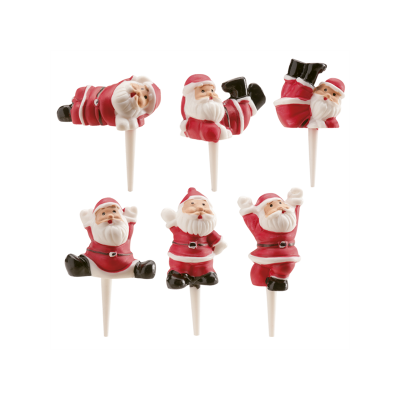 Decorações de Natal em forma de Pai Natal com suporte palito